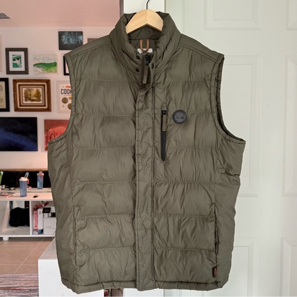 Timberland Men's Olive Green Puffer Vest Size XXL - Picture 1 of 9